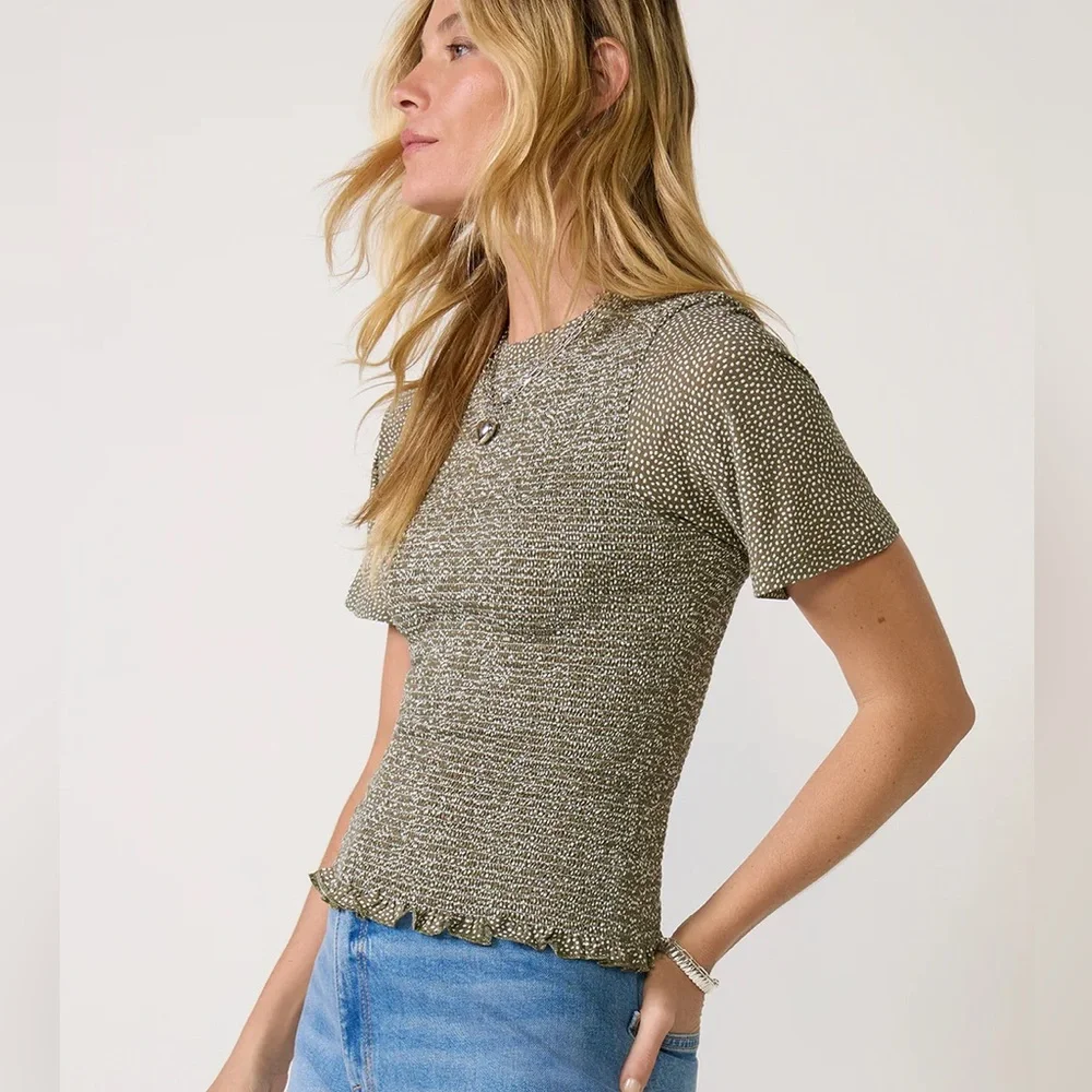 Nation LTD Olive Green Short Sleeve Knit Top - Picture 8 of 10